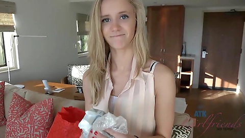 Hotest pornstar playing with big black sex toy