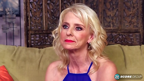 Sexy blonde babe fucked by a dildo