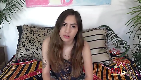 Sexy brunette dildo up her tight ass