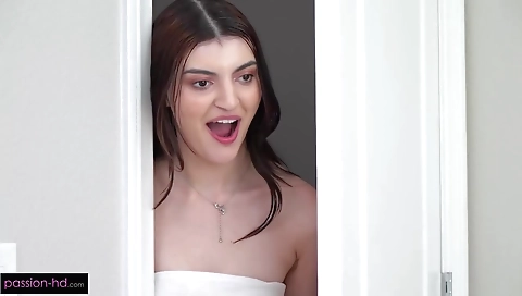 Sexy blonde model shows off her tight pussy