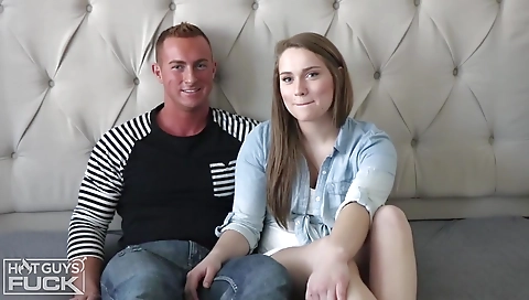 Cute coed fucks with a big dick in her pussy